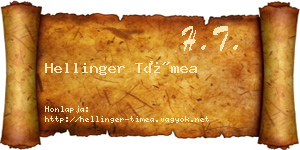 Hellinger Tímea névjegykártya